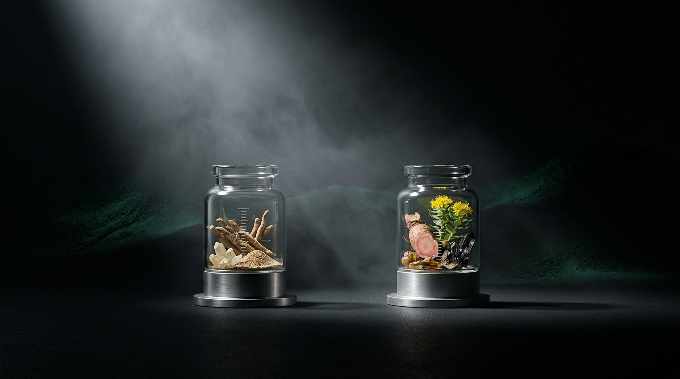 Imagen de portada: Ashwagandha vs Rhodiola para el Estrés: Guía Científica Definitiva 2026