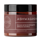 Frasco ámbar de KÓRE Ashwagandha (Withania somnifera), vista frontal