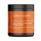 Frasco de KÓRE Cordyceps, vista lateral de la etiqueta